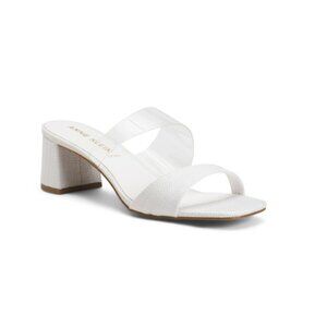 ANNE KLEIN Clear/White Karma Dress Sandals